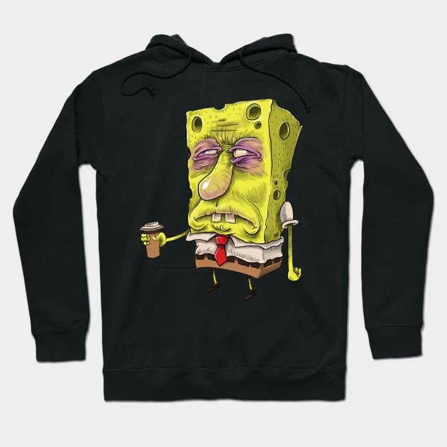 spongebob before coffee Hoodie by idrawcartoons